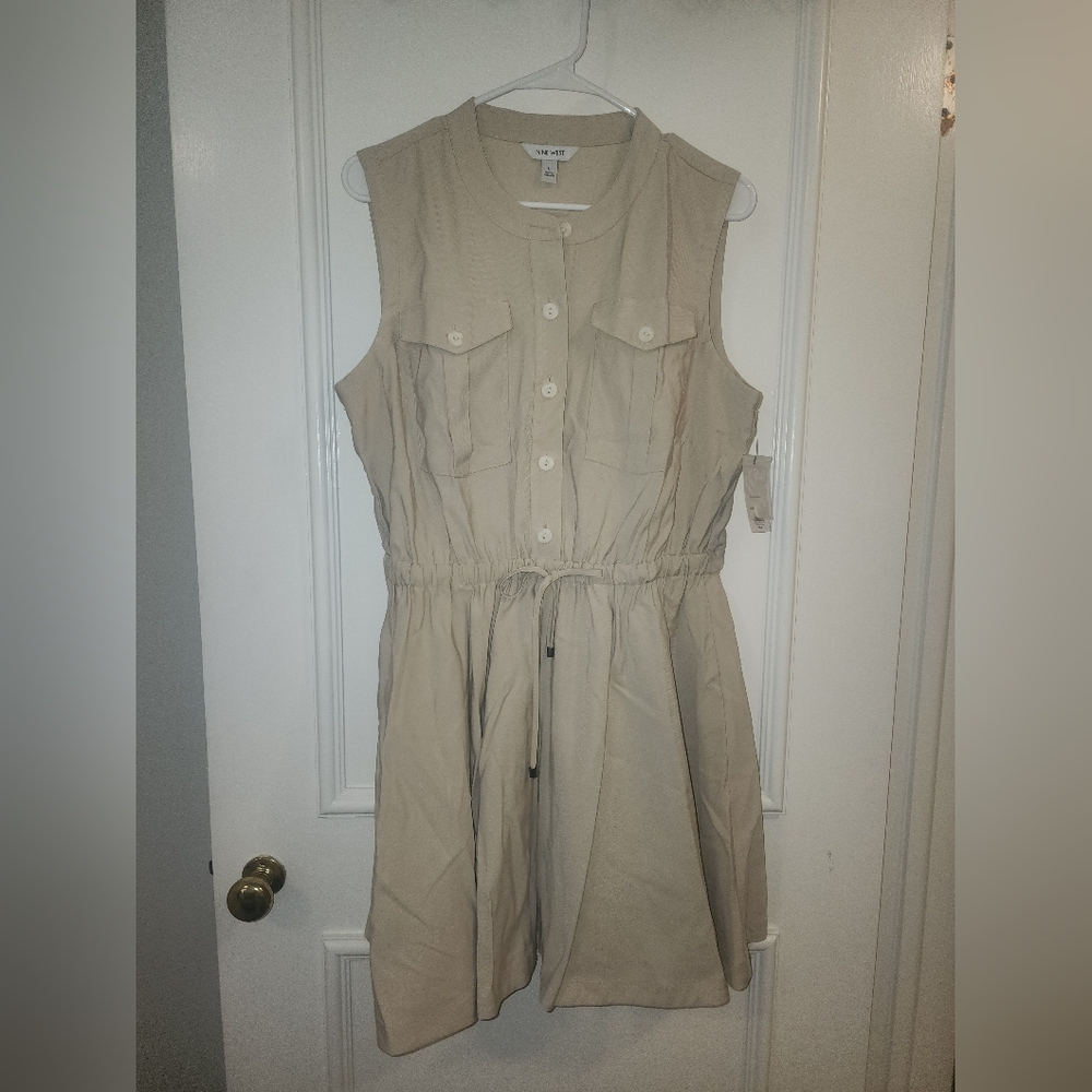 Nine West Tan Sleeveless Mini Dress